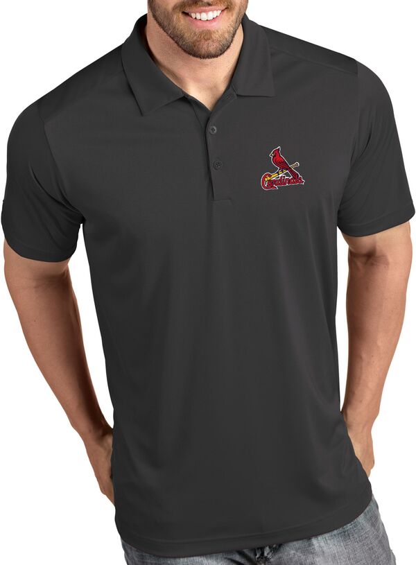 【送料無料】 アンティグア メンズ ポロシャツ トップス Antigua Men's St. Louis Cardinals Tribute Grey Performance Polo