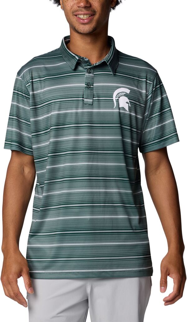【送料無料】 コロンビア メンズ ポロシャツ トップス Columbia Men's Michigan State Spartans Spruce Super Terminal Tackle Polo