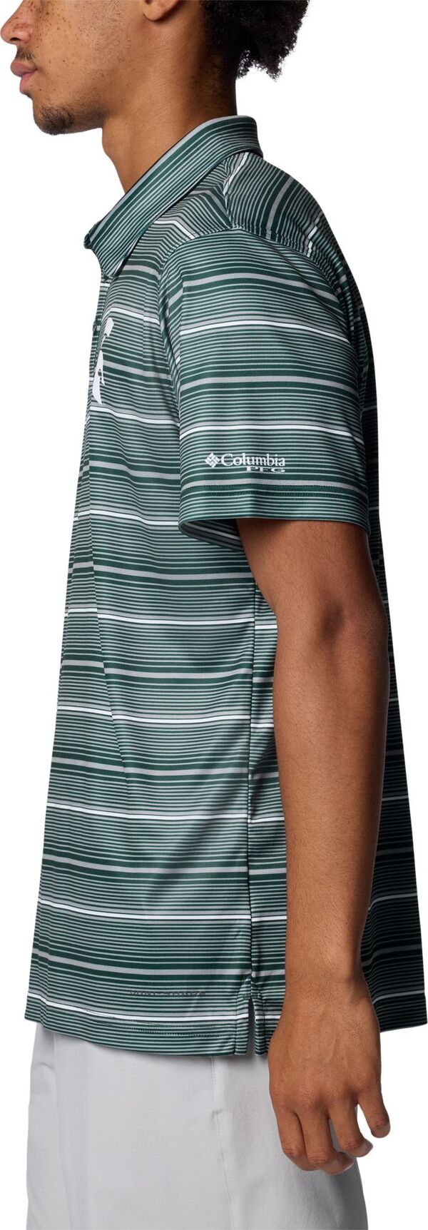 【送料無料】 コロンビア メンズ ポロシャツ トップス Columbia Men's Michigan State Spartans Spruce Super Terminal Tackle Polo