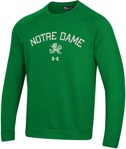 【送料無料】 アンダーアーマー メンズ パーカー・スウェット アウター Under Armour Men's Notre Dame Fighting Irish Kelly Green Rival Fleece Crew Sweatshirt 【送料無料】 アンダーアーマー メンズ パーカー・スウェット アウター Under Armour Men's Notre Dame Fighting Irish Kelly Green Rival Fleece Crew Sweatshirt