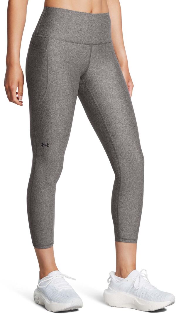 楽天ReVida 楽天市場店【送料無料】 アンダーアーマー レディース レギンス ボトムス Under Armour Women's HeatGear No-Slip Waistband Ankle Leggings Charcoal L Heather/Black