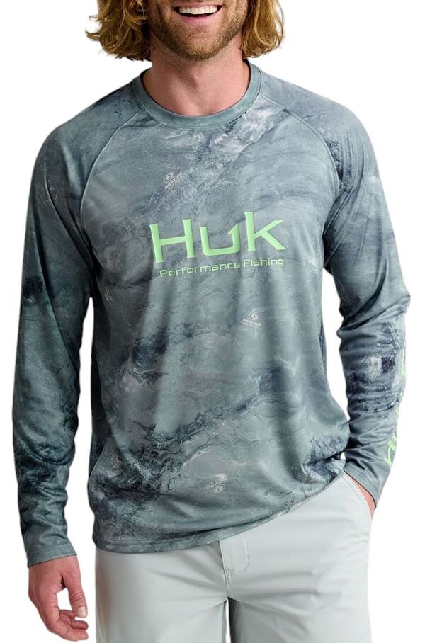 ̵ եå  T ȥåץ HUK Men's Mossy Oak Pursuit Crew Neck Long Sl...