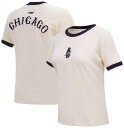 【送料無料】 プロスタンダード レディース Tシャツ トップス Pro Standard Women's Chicago Cubs Cream Slim T-Shirt(4)