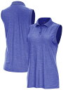【送料無料】 アンティグア レディース ポロシャツ トップス Antigua Women's Recap Sleeveless Golf Polo Blue