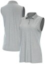 【送料無料】 アンティグア レディース ポロシャツ トップス Antigua Women's Recap Sleeveless Golf Polo Gray