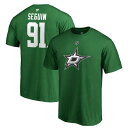 【送料無料】 ファナティクス メンズ Tシャツ トップス NHL Men's Dallas Stars Tyle Seguin #91 Green Player T-Shirt(4)
