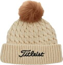 【送料無料】 タイトリスト レディース 帽子 アクセサリー Titleist Women's Cable Knit Pom Pom Golf Hat Bone/...