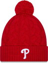 【送料無料】 ニューエラ レディース 帽子 アクセサリー New Era Women's Philadelphia Phillies Red Cabled Kn...
