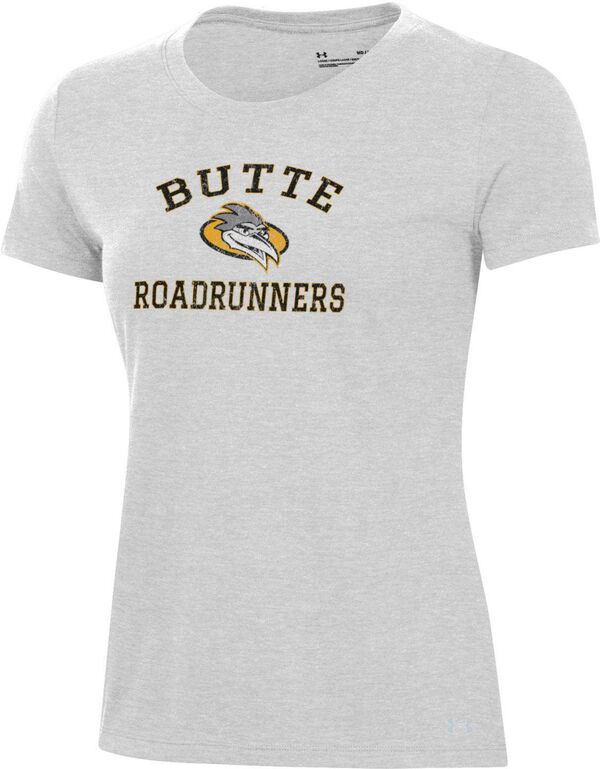 【送料無料】 アンダーアーマー レディース Tシャツ トップス Under Armour Women's Butte College Roadrunners Silver Heather Pennant T-Shirt