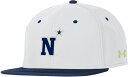 【送料無料】 アンダーアーマー レディース 帽子 アクセサリー Under Armour Men's Navy Midshipmen White Fitted ...