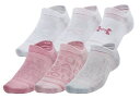 【送料無料】 アンダーアーマー メンズ 靴下 アンダーウェア Under Armour Unisex Essential No Show Socks - 6 Pack Pink Elixir