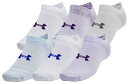 【送料無料】 アンダーアーマー メンズ 靴下 アンダーウェア Under Armour Unisex Essential No Show Socks - 6 Pack Purple
