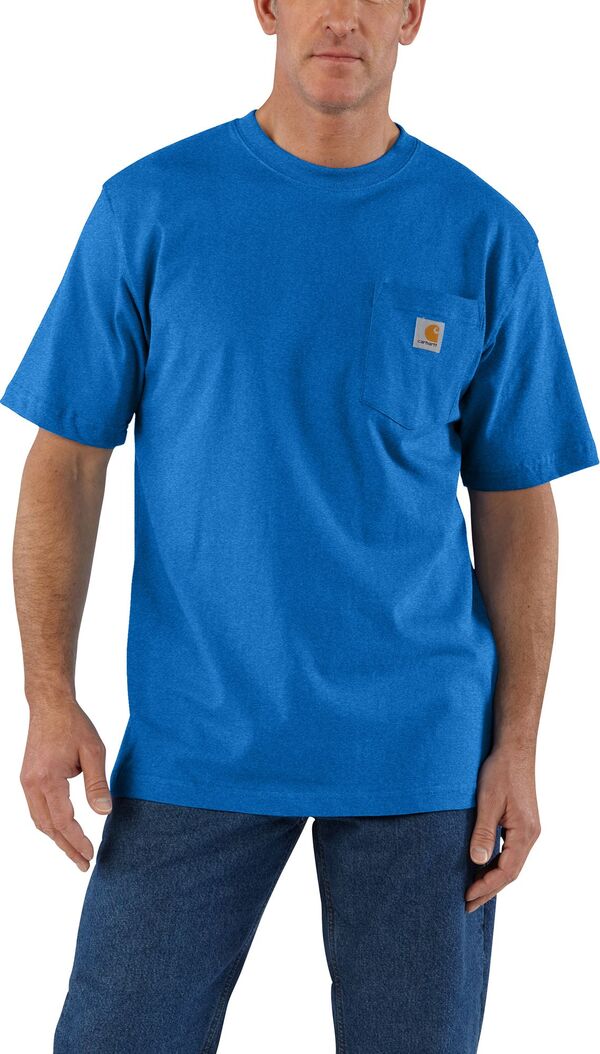 【送料無料】 カーハート メンズ Tシャツ トップス Carhartt Men's K87 Pocket T-Shirt Beacon Blue He..