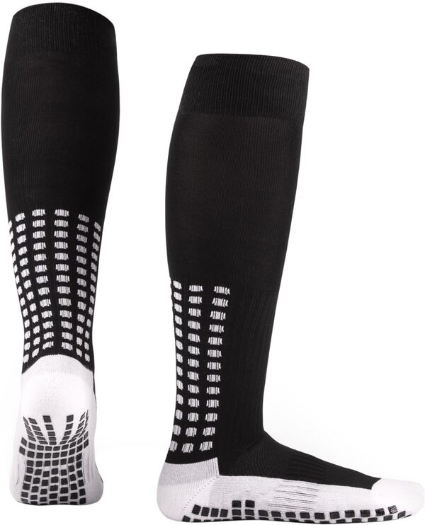 ̵ å    LUX Unisex Soccer Grip Knee Socks Black