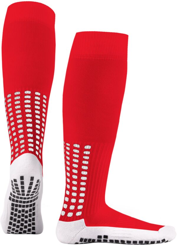 ̵ å    LUX Unisex Soccer Grip Knee Socks Red