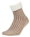 【送料無料】 ノースイースト メンズ 靴下 アンダーウェア Northeast Outfitters Cozy Cabin Women's Ribbed Cuff Crew Socks Taupe
