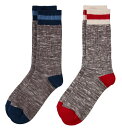【送料無料】 アルパインデザイン レディース 靴下 アンダーウェア Alpine Design Men's Ragg Hiker 2-Pack Socks Grey/Red/Blue(4)