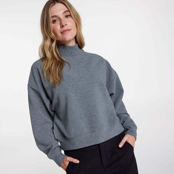 【送料無料】 キャリー レディース パーカー・スウェット アウター CALIA Women's Elevate Ottoman Funnel Pullover Dark Heather Grey