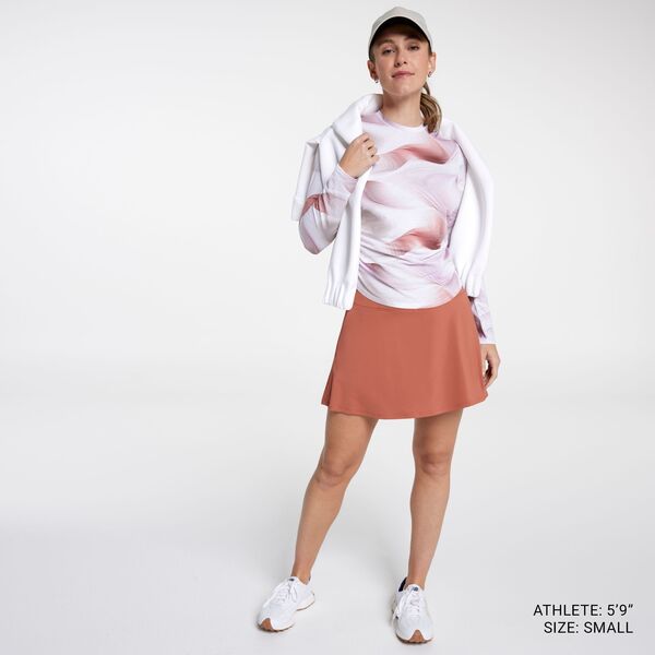 【送料無料】 キャリー レディース シャツ トップス CALIA Women's Tissue Texture Long Sleeve Golf Crew Dunes Coral
