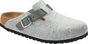 【送料無料】 ビルケンシュトック メンズ スニーカー シューズ Birkenstock Men's Boston Soft Footbed Clogs Light Gray
