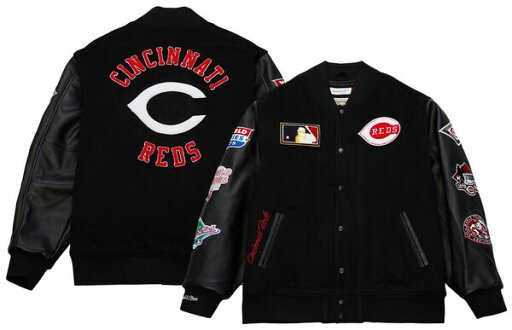 【送料無料】 ミッチェル&ネス メンズ ジャケット・ブルゾン アウター Mitchell & Ness Men's Cincinnati Reds Black Varsity Jacket 【送料無料】 ミッチェル&ネス メンズ ジャケット・ブルゾン アウター Mitchell & Ness Men's Cincinnati Reds Black Varsity Jacket