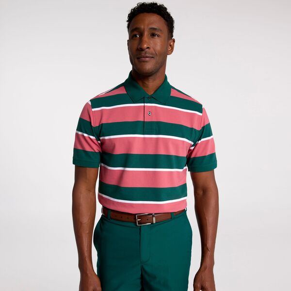 【送料無料】 ウォルターヘーゲン メンズ ポロシャツ トップス Walter Hagen Men's Clubhouse Wide Stripe Polo Large Stripe Pink/Green