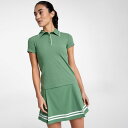 【送料無料】 キャリー レディース ポロシャツ トップス CALIA Women's Golf Rib Short Sleeve Polo Dark Green