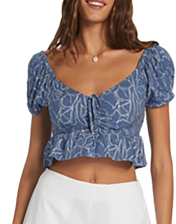 【送料無料】 ロキシー レディース Tシャツ トップス Roxy Women's Clearwater Cove T-Shirt Bijou Blue