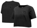 【送料無料】 プロスタンダード レディース Tシャツ トップス Pro Standard Women's Boston Red Sox Black Boxy T-Shirt