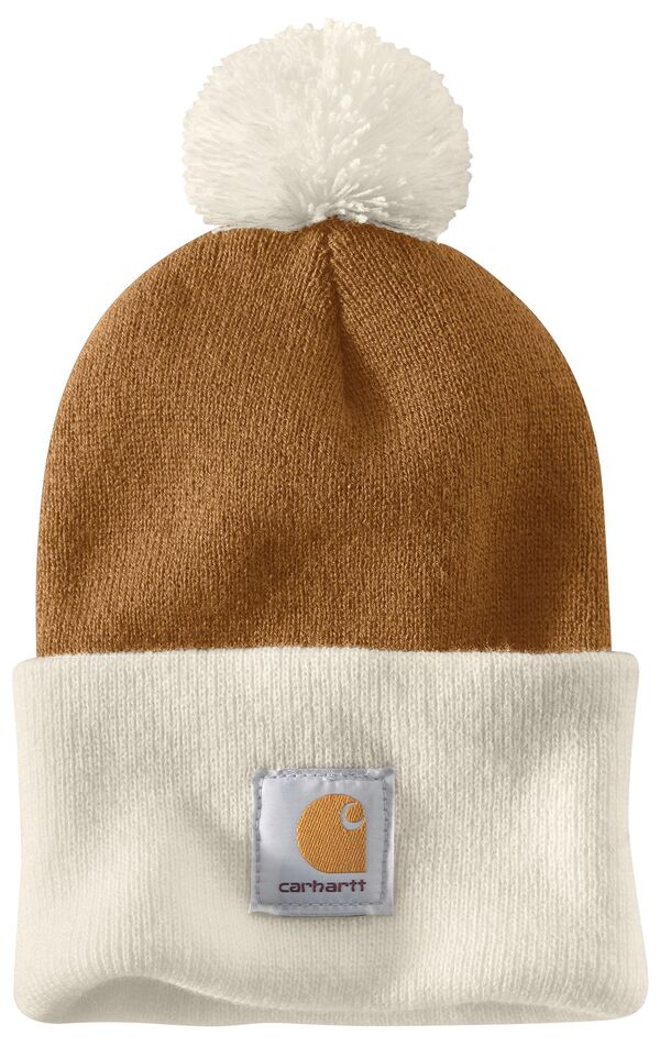 【送料無料】 カーハート メンズ 帽子 ニットキャップ アクセサリー Carhartt Men's Knit Pom Cuffed Beanie Carhartt Brown
