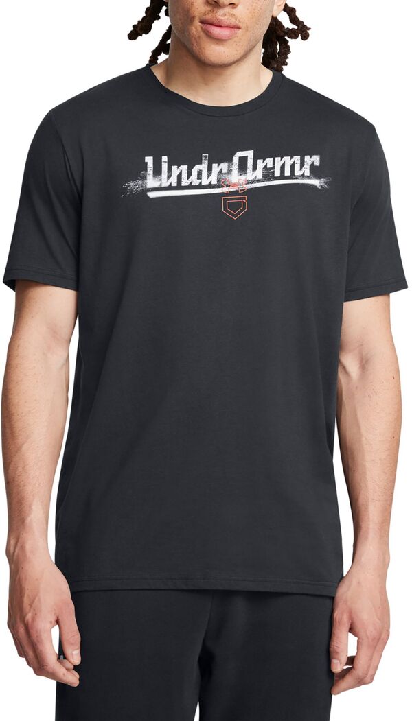 アンダーアーマー メンズ トップス Tシャツ Under Armour Men's Baseball Script Short Sleeve T-Shirt Black ブラック