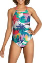 【送料無料】 スピード レディース 上下セット 水着 Speedo Women's Printed Tie Back One Piece Swimsuit Violet Tulle(4)