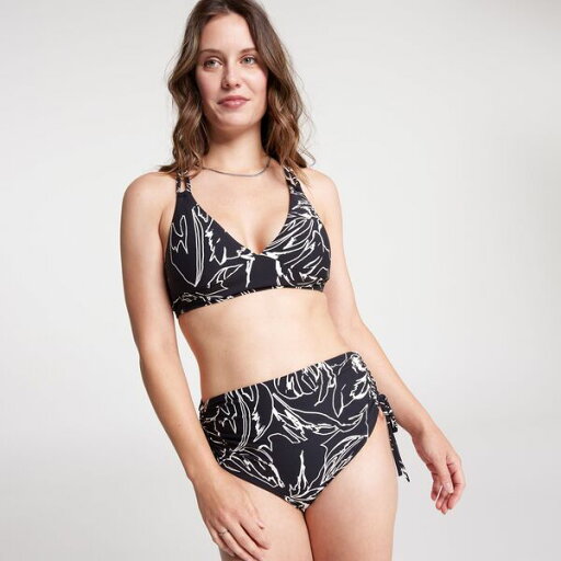 【送料無料】 キャリー レディース トップのみ 水着 CALIA Women's Double Strap Triangle Bikini Low Support Swim Top Floral Strokes Black 【送料無料】 キャリー レディース トップのみ 水着 CALIA Women's Double Strap Triangle Bikini Low Support Swim Top Floral Strokes Black