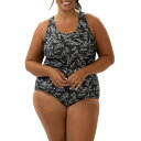 【送料無料】 ドルフィン レディース 上下セット 水着 Dolfin Women's Aquashape Print One Piece Conservative Lap Swim Suit Oasis