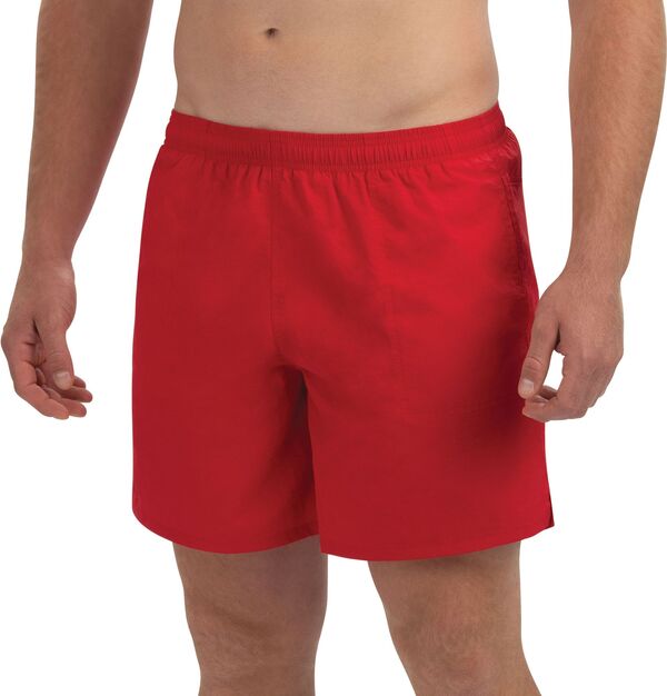 【送料無料】 ドルフィン メンズ ハーフパンツ・ショーツ 水着 Dolfin Men's Solid Swim Trunks Red