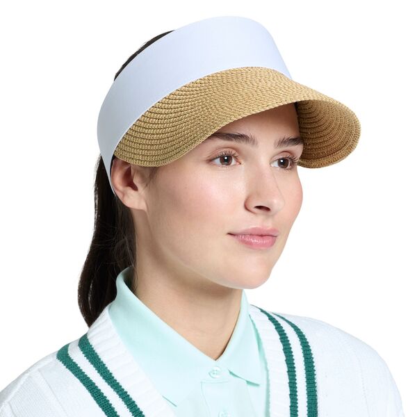 【送料無料】 ウォルターヘーゲン レディース 帽子 アクセサリー Walter Hagen Women's Straw Visor White