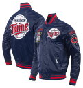 【送料無料】 プロスタンダード メンズ ジャケット・ブルゾン アウター Pro Standard Men's Minnesota Twins Cream Retro Rib Satin Jacket