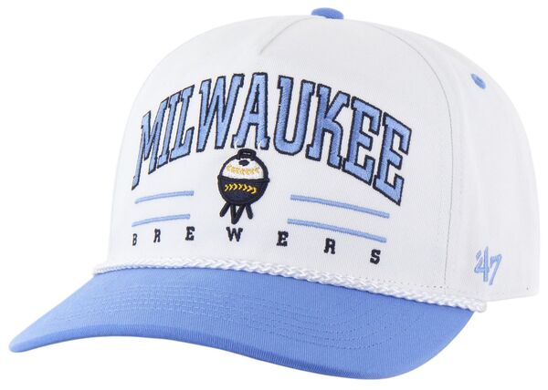 【送料無料】 フォーティーセブン メンズ 帽子 アクセサリー '47 Adult Milwaukee Brewers White Roscoe Rope Hitch Adjustable Hat