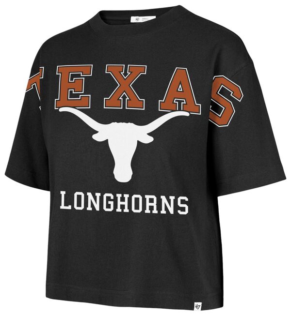 【送料無料】 フォーティーセブン レディース Tシャツ トップス '47 Women's Texas Longhorns Black Outreach T-Shirt