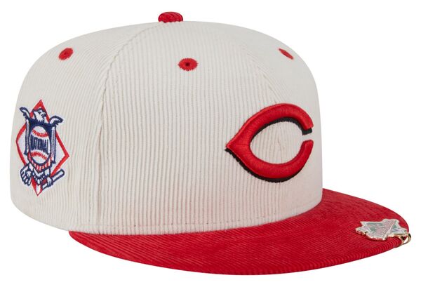 【送料無料】 ニューエラ レディース 帽子 アクセサリー New Era Adult Cincinnati Reds Cream 2Tone Corduroy 59Fifty Fitted Hat