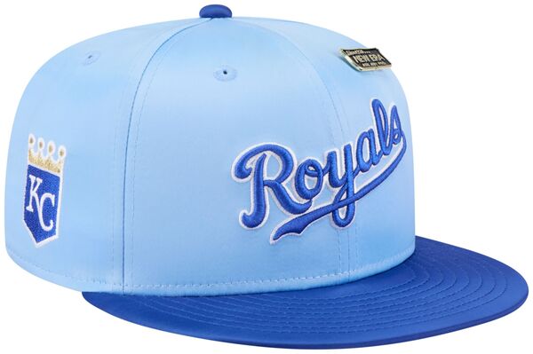 楽天ReVida 楽天市場店【送料無料】 ニューエラ メンズ 帽子 アクセサリー New Era Adult Kansas City Royals Light Blue Satin 59Fifty Fitted Hat