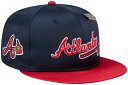 【送料無料】 ニューエラ レディース 帽子 アクセサリー New Era Adult Atlanta Braves Navy Satin 59Fifty Fit...