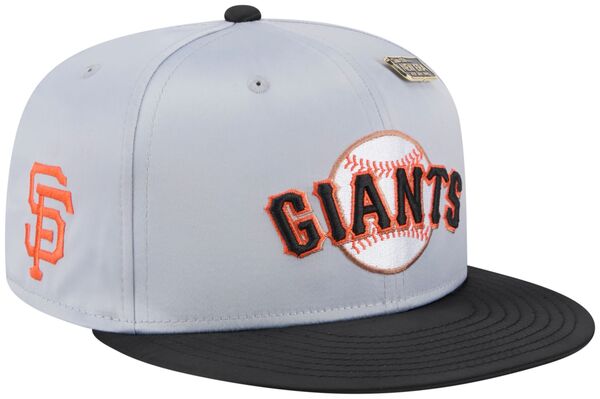 【送料無料】 ニューエラ レディース 帽子 アクセサリー New Era Adult San Francisco Giants Grey Satin 59Fifty Fitted Hat