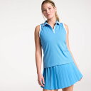 【送料無料】 キャリー レディース ポロシャツ トップス CALIA Women's Golf Ribbed Sleeveless Polo Tranquil ...