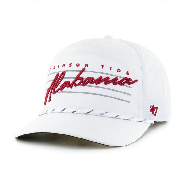 【送料無料】 フォーティーセブン レディース 帽子 アクセサリー ‘47 Men's Alabama Crimson Tide White Downburst Hitch Rope Adjustable Hat