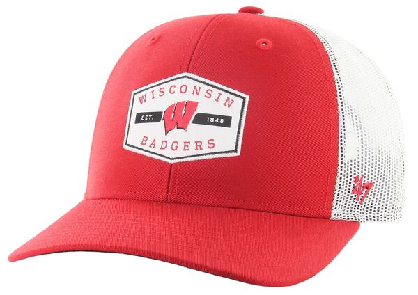 【送料無料】 フォーティーセブン レディース 帽子 アクセサリー '47 Men's Wisconsin Badgers Red Convoy Trucker Adjustable Hat