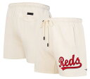 【送料無料】 プロスタンダード メンズ ハーフパンツ・ショーツ ボトムス Pro Standard Men's Cincinnati Reds Cream Retro Fleece Shorts