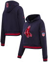【送料無料】 プロスタンダード レディース パーカー・スウェット アウター Pro Standard Women's Boston Red Sox Navy Cropped Hoodie