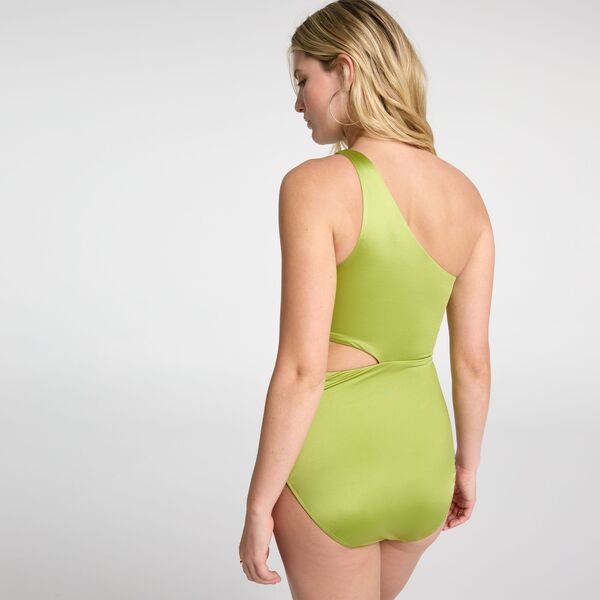 【送料無料】 キャリー レディース 上下セット 水着 CALIA Women's Swim One Shoulder Cutout One Piece Swimsuit Acidic Lime