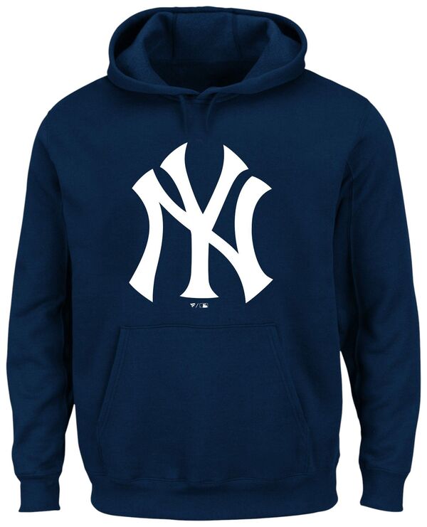 【送料無料】 ファナティクス メンズ パーカー・スウェット アウター MLB Adult New York Yankees Navy Logo Fleece Pullover Hoodie